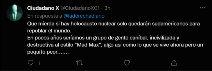 Comentario en Twitter