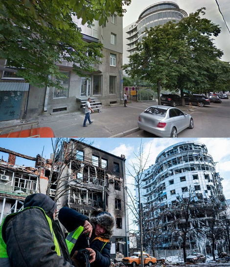 Kharkiv, Ucrania, bombardeada