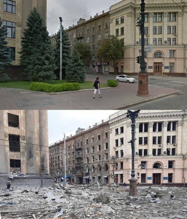 Kharkiv antes y despues de la invasión rusa