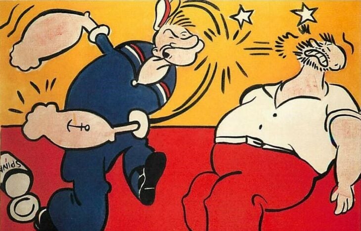 Popeye peleando en cartón de 1961
