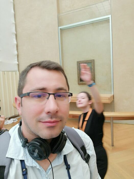 Foto con la Monalisa