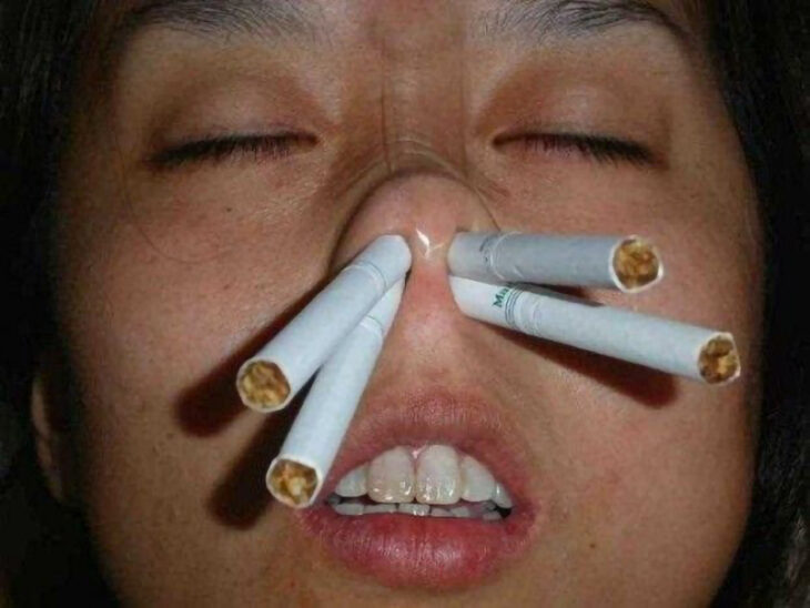 Fumar por la nariz