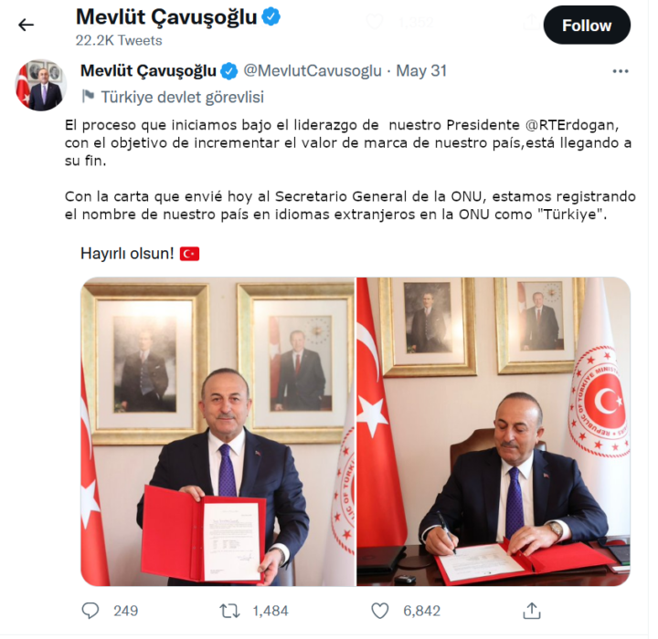 Türkiye Ministro del exterior