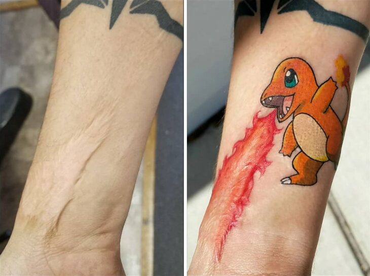 Charmander usando lanzallamas