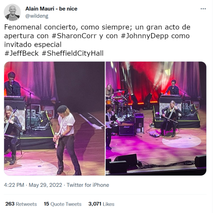 Johnny Depp COncierto de apertura Jeff Beck