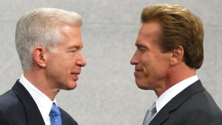 Davis y Schwarzenegger