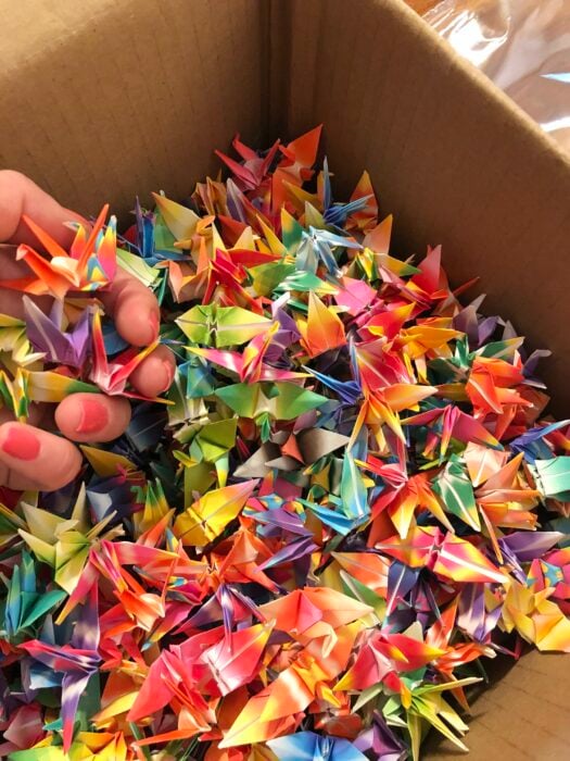 Relleno del embalaje Grullas de origami