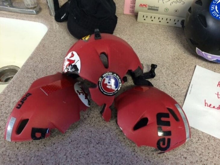 Casco de niño de cinco años