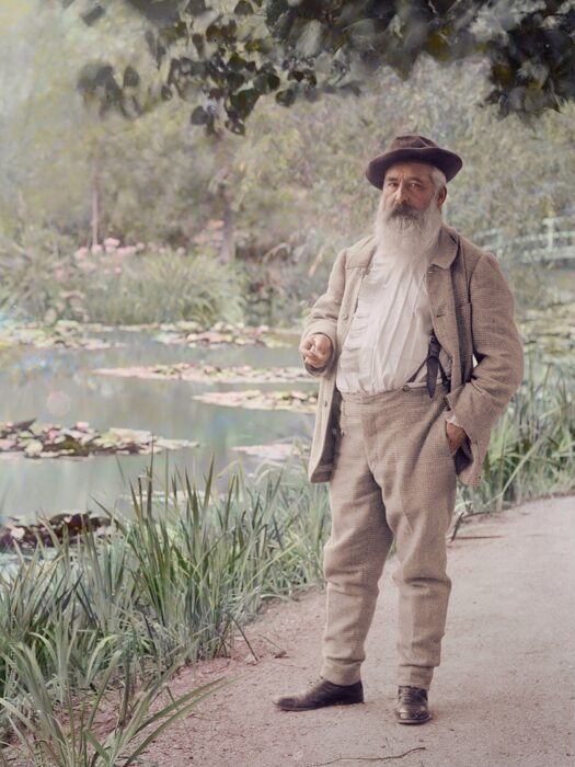 Claude Monet coloreado en 1905