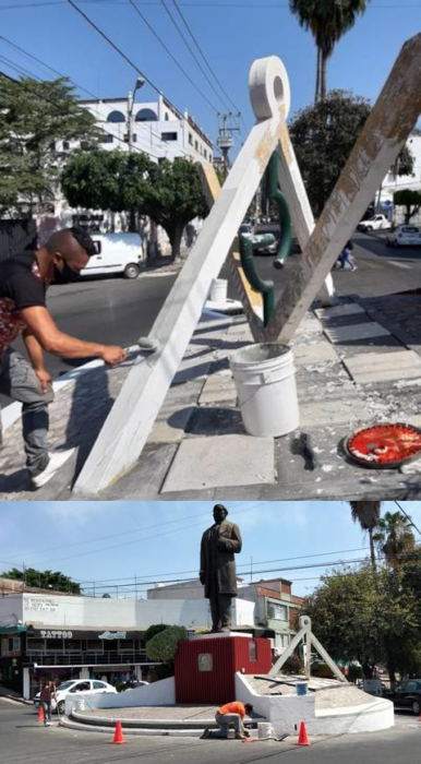 Ya en marzo habían llevado a cabo trabajos de reacondicionamiento a la glorieta de Juárez en Cuernavaca