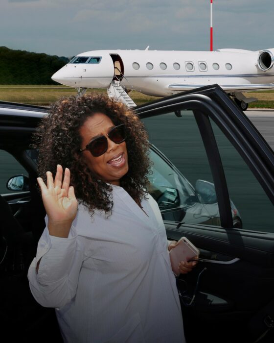 Oprah Winfrey Private Jet 560x700 Las 10 celebridades que más contaminan al mundo con sus jets privados