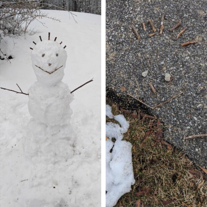 Sonrisa perdurable del muñeco de nieve