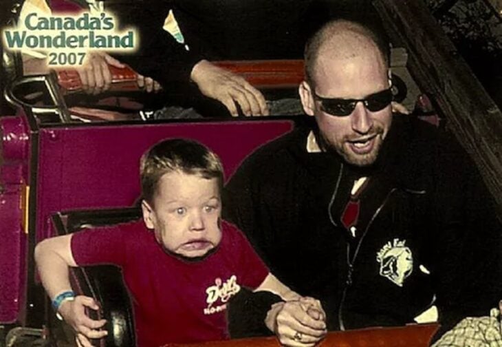 ánimo mijo padre e hijo en el roller coaster