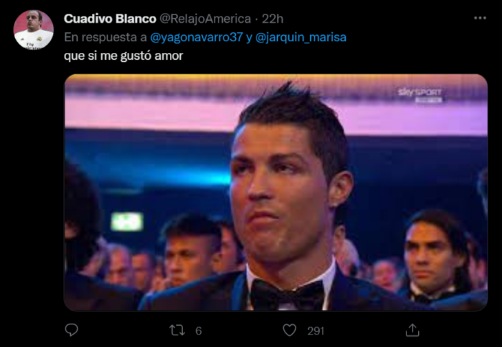 La reacción de Cristiano