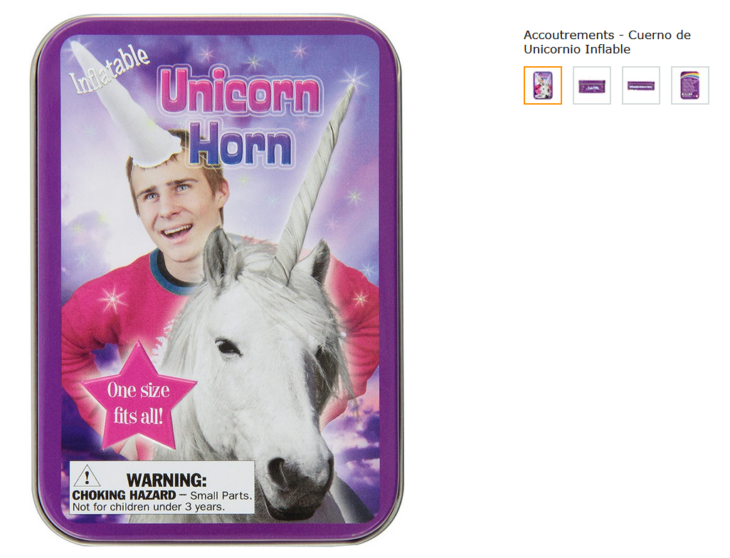 Cuerno de unicornio inflable