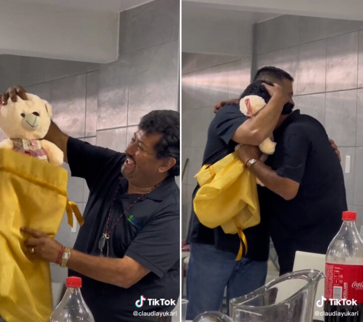 Le regalan peluche con la voz de su esposa