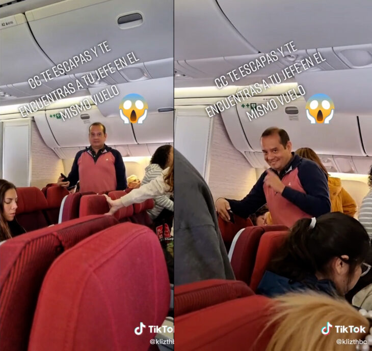 Se encontró a su jefe en el avión