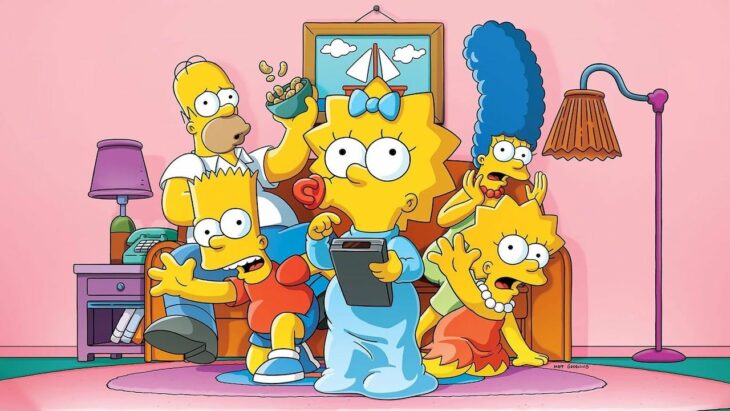 Maggie Simpson apagándole a la tele