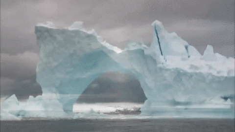 El ártico se está derritiendo una estructura de hielo colapsa por el efecto calentamiento global y del cambio climático