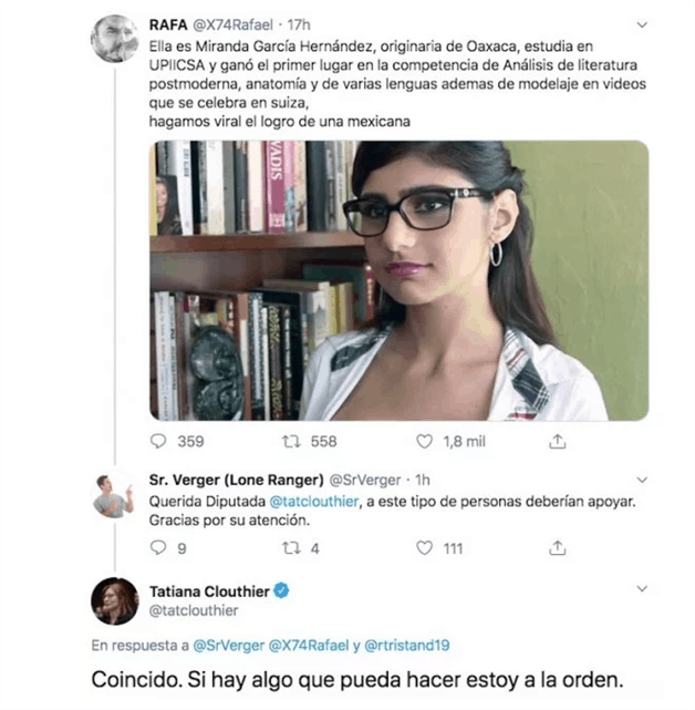 Titania Clouthier confunde Mia Khalifa con estudiante