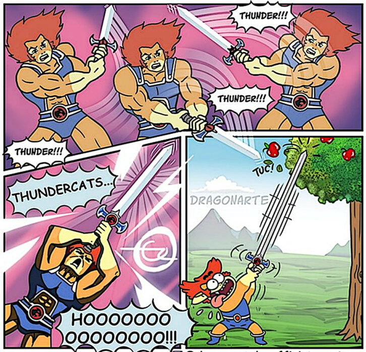 Parodia en la cual la versión clásica de Leon-O se transforma en su versión de Thundercats roar