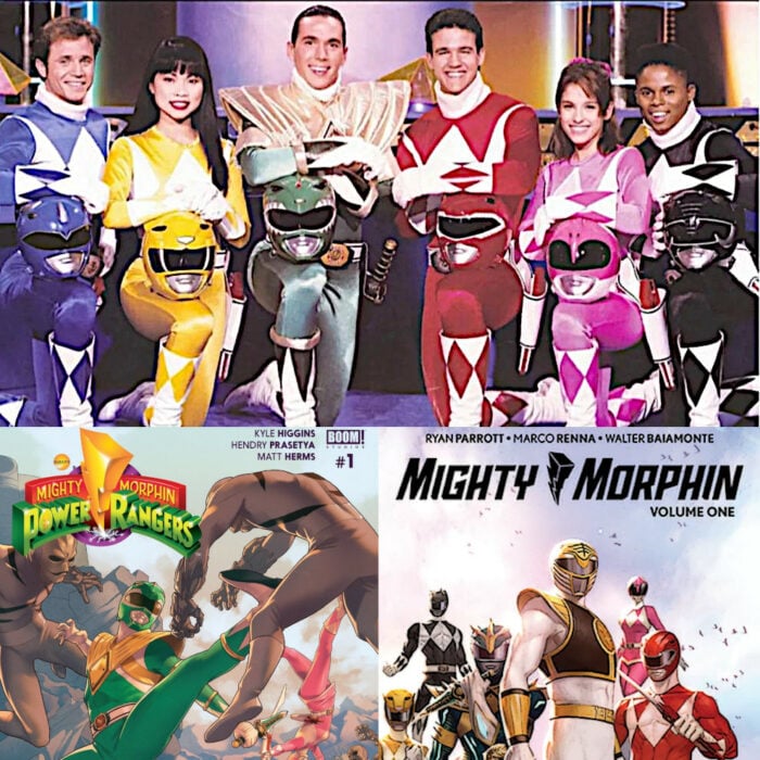 El equipo original de los Mighty Morphing Power Rangers Incluyendo dos portadas de cómics de Boom volumen 1