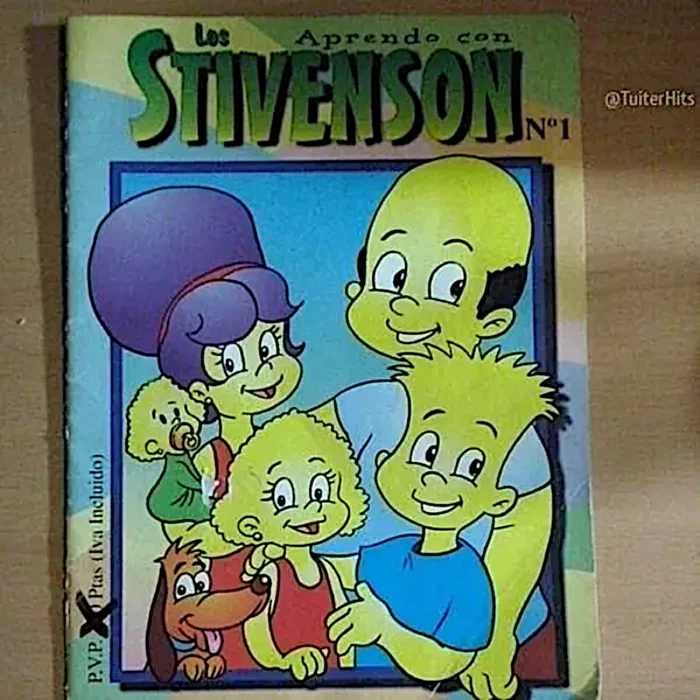 Librito educativo de aprendiendo con los Stivenson una parodia de los Simpson 