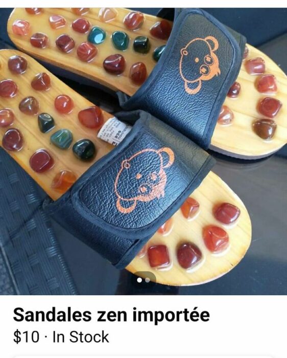 chanclas con piedras pegadas en la suela según esto sandalias zen