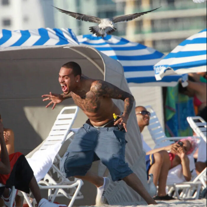 Chris Brown en la playa 