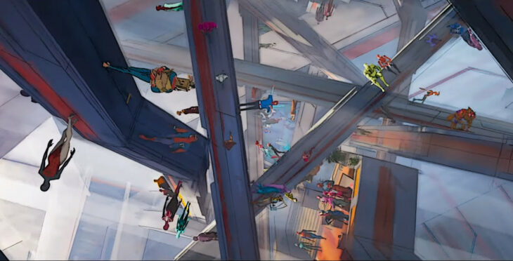 El nexo de las realidades con su miríada de spider-men spider-man across the spiderverse