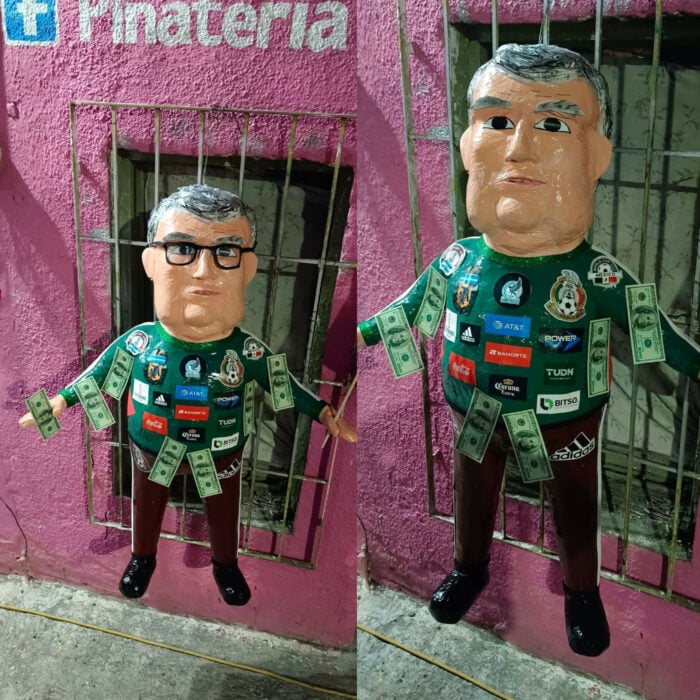 Piñata Del Tata Martino por Piñatería Ramírez de Tamaulipas con y sin lentes