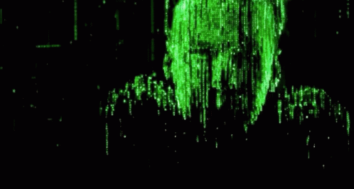 Cyber Elon Musk Elon Musk siendo imitado en una versión de la Matrix gif poniéndose los lentes oscuros Neo