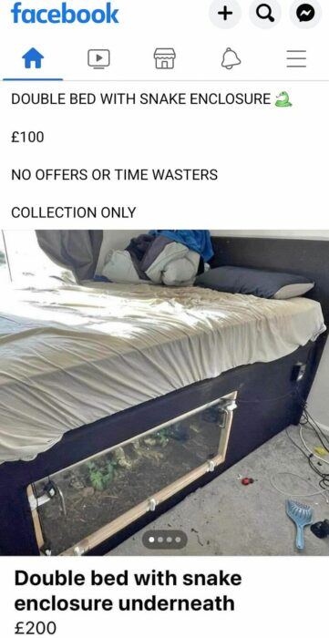 Cama doble con serpentario inferior incluido publicación de venta FB