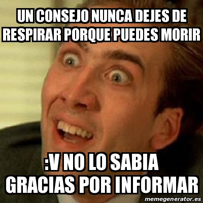 Nicolas Cage meme respirar rest