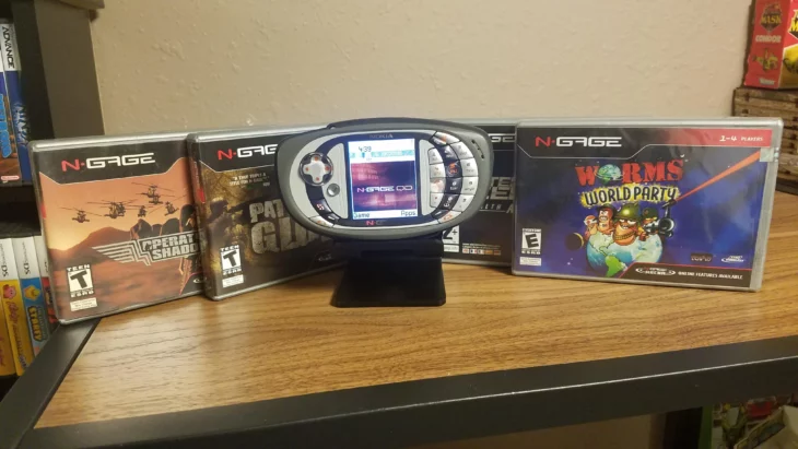 N Gage el tacófono xon videojuegos de worms world party y otros