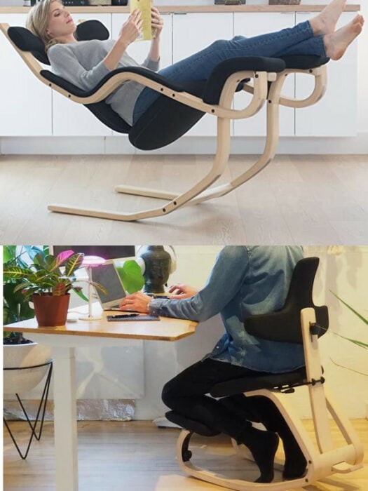 Sillas ergonómicas usadas para trabajo de oficina y para leer