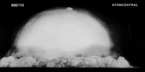 Explosión de archivo de la prueba nuclear trinity del proyecto manhattan en 1945