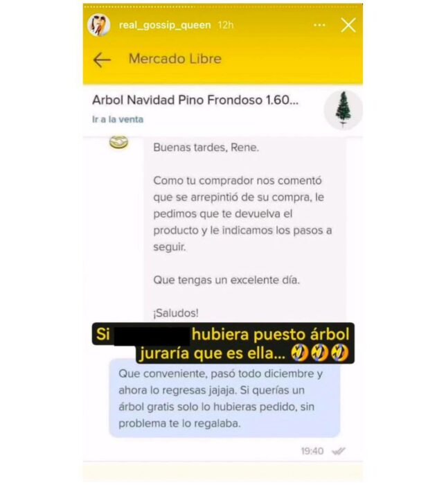 Conversación entre el vendedor y Mercado Libre