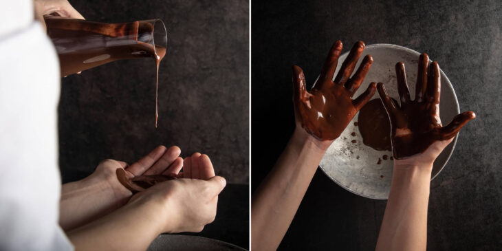 Restaurante sirve chocolate en las manos para que te chupes los dedos