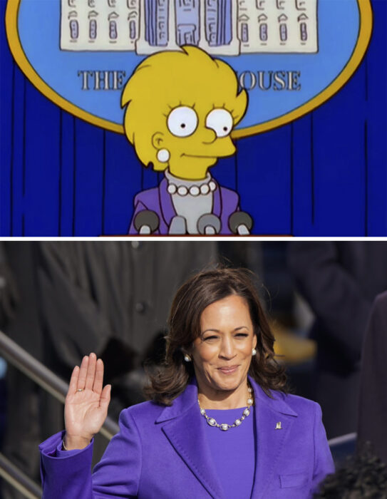 Lisa Simpson y Kamala Harris