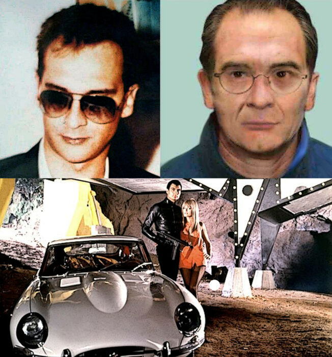 Matteo Messina jefe de la mafia joven y en una foto más actual se veía a sí mismo como su personaje de cómic favorito il diabolik que era famoso por su gusto en mujeres y por viajar en un Jaguar E-Type