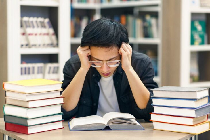 Estudiante en la biblioteca