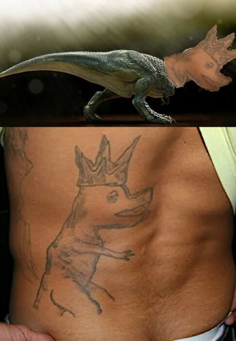 El rey de los dinosaurio trex tatuaje corona