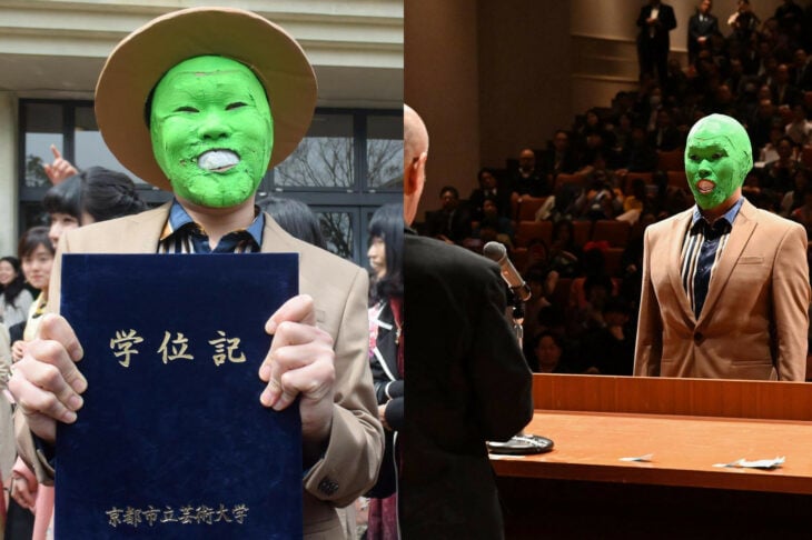 La máscara cosplay de graduados de la universidad de kioto