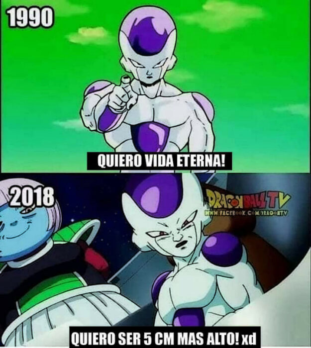 Freezer primero Vida eterna meme luego ser más alto