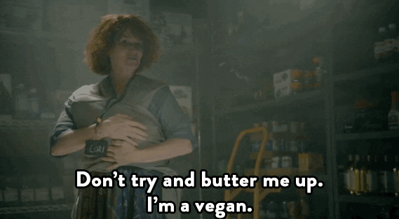 Soy vegana no trates de mantequillarme meme