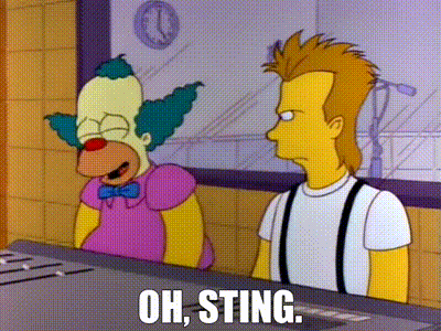 Oh, ho ho Sting Krusty el payaso y Sting en los SImpson