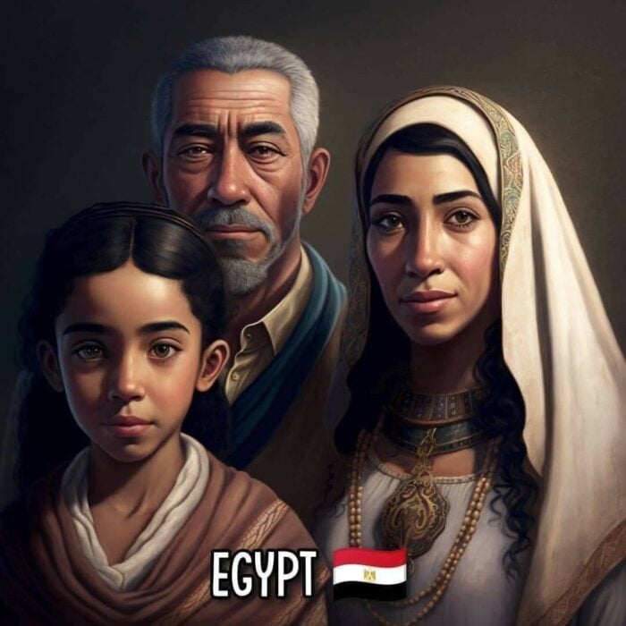 Familia de Egipto según inteligencia artificial