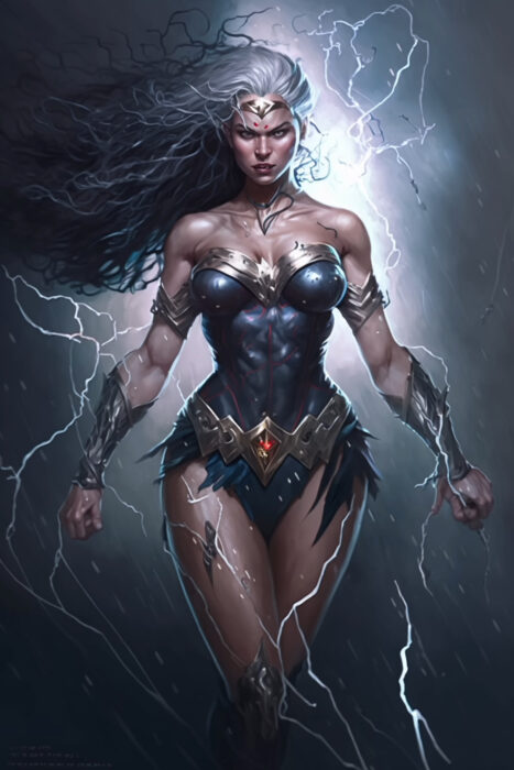 Tormenta Storm y mujer maravilla wonder woman