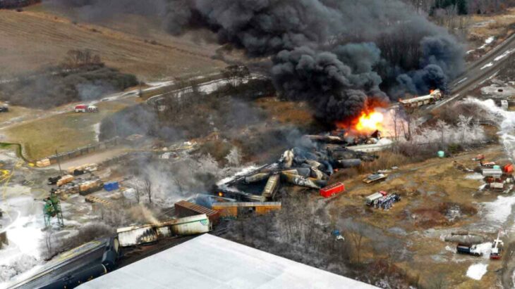 Accidente en Ohio tren descarrilado